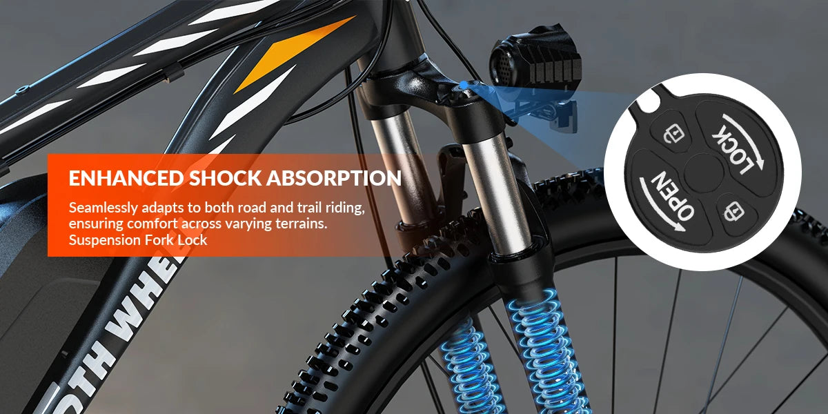5TH WHEEL AB17 Electric Bike, 700W Peak Motor, 23 Mph Max Speed, Color LCD Display, Front Suspension